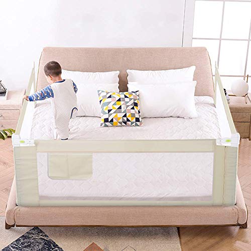 Barrera Seguridad Niños Cama, Barandilla Cama Niño Barreras para La Cama Matrimonio Bebe Barandilla de Cuna Ajustable, Barrera Cama Seguridad Nino, Barrera de Cama Portátil 150cm