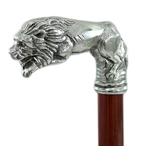 Bastones de senderismo de diseño CAVAGNINI, bastones de paseo Lion, elegante, ceremonia, año para hombre y mujer, ortopédicos, robustos, sólidos, color negro y marrón, fabricados en Italia