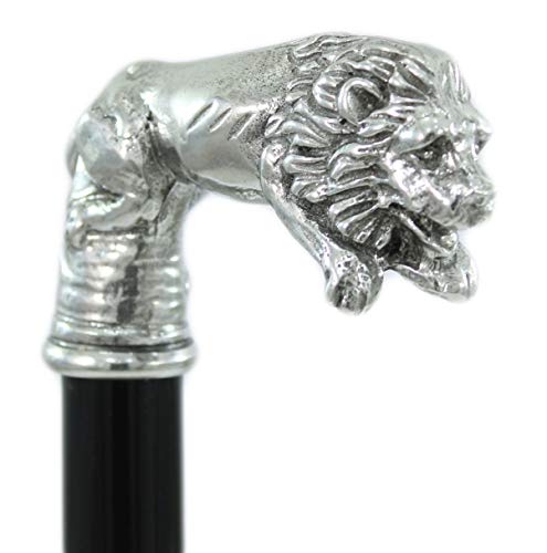 Bastones de senderismo de diseño CAVAGNINI, bastones de paseo Lion, elegante, ceremonia, año para hombre y mujer, ortopédicos, robustos, sólidos, color negro y marrón, fabricados en Italia