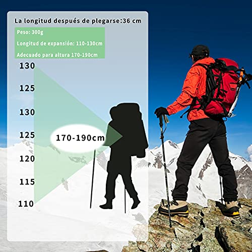 Bastones Trekking JINPXI, Baston de Senderismo Plegables 1 Pack, Longitud Ampliada 110-130cm, Bastones Trail Running Aluminio 7075 y Espuma EVA,Bastones Marcha Nordica para Caminar y Acampar Azul