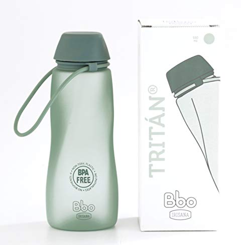 BBO IRISANA BBO16 Botella Reutilizable Tritan, Unisex, Verde, 550 ml