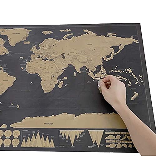 BD.Y Globe, 1pc 4230 cm Scratch Off Journal Retro World Globe Map Póster de Atlas Personalizado con decoración de la Bandera del país para la Oficina, la Escuela