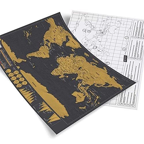 BD.Y Globe, 1pc 4230 cm Scratch Off Journal Retro World Globe Map Póster de Atlas Personalizado con decoración de la Bandera del país para la Oficina, la Escuela