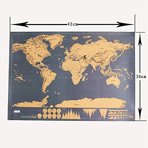 BD.Y Globe, 1pc 4230 cm Scratch Off Journal Retro World Globe Map Póster de Atlas Personalizado con decoración de la Bandera del país para la Oficina, la Escuela