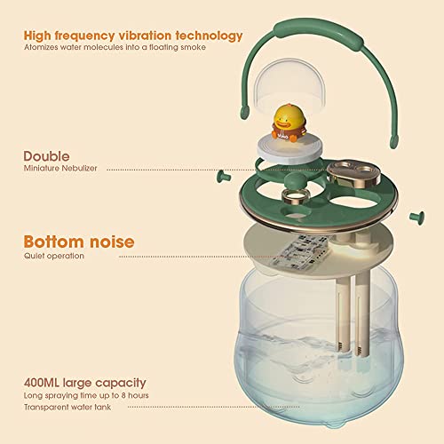 BE-STRONG Humidificador para Dormitorio Infantil Super Silencioso, Humidificador De Niebla Fría 3-1, Humidificador Portátil USB con Luz Nocturna, Decoración De Escritorio,Blanco