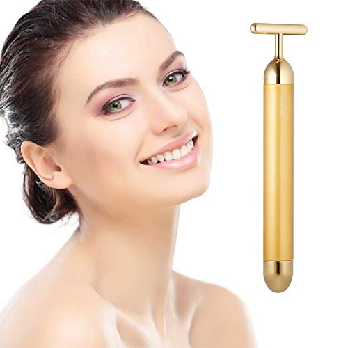 Beauty Bar 24k Golden Pulse Facial Masajeador facial, Eléctrico Masajeador Para la piel Sensible, Lifting facial instantáneo, Antiarrugas, Para Frente, Mejilla, Cuello, Brazo, Ojos, Nariz