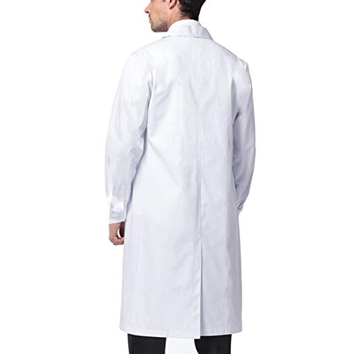 Beautyshow Bata de Laboratorio, Ropa de Médico Bata de Laboratorio para Hombres y Mujeres, Uniformes Sanitarios de Laboratorio Blancos Unisex Ropa de Trabajo Blanca con Ropa Médica de Manga Larga