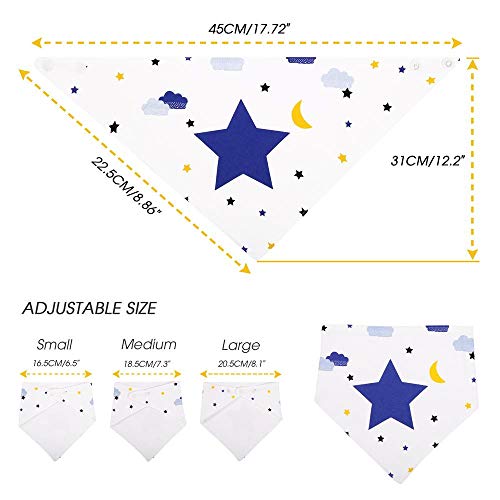 Bebé Babero Bandana Unisexo (8 Pieza) Triangular Niña Chica (3-24 meses) Algodón Suave Absorbente para Dentición Saliva Dribbles Fit Niños Recién Nacidos Con Adjustable Botón por Citétoile (Modelo 2)