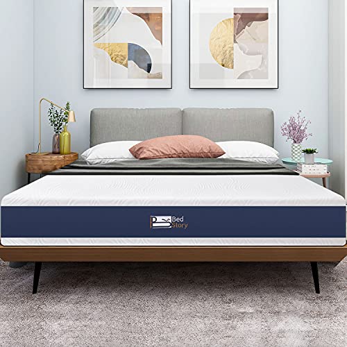 BedStory Colchón Viscoelástico 135x190cm, Colchón de Espuma Viscoelástica con Gel Fresco y carbón de bambú infundido, Dureza Media Antiácaros e Hipoalergénico, Funda Extraíble y Lavable, Grosor 20 cm