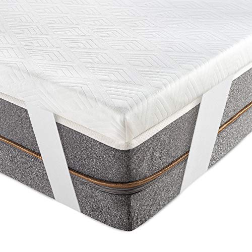 BedStory Topper Viscoelastico 135x190x5cm Topper Colchón con Té Verde Natural Anti-ácaros y Transpirable Sobrecolchón Viscoelastico con Funda Desmontable y Lavable