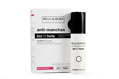 Bella Aurora Tratamiento Anti-Manchas Intensivo Piel Normal-Seca SPF 20, 30 ml | Crema Anti-edad para Manchas en la Cara | Despigmentante Facial Piel | Bio 10 Forte