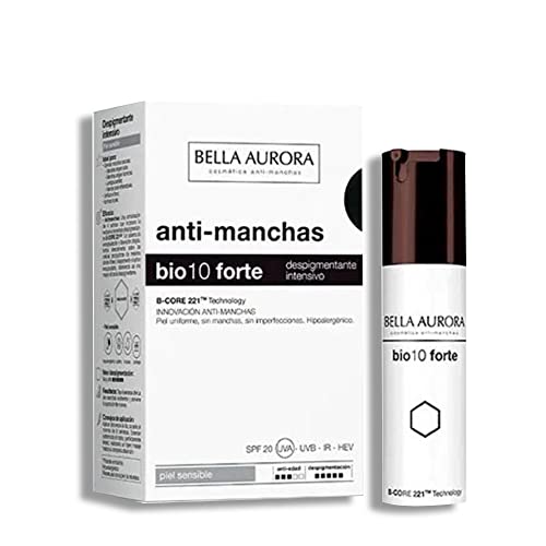 Bella Aurora Tratamiento Anti-Manchas Intensivo Piel Sensible SPF 20, 30 ml | Crema Anti-edad para Manchas en la Cara | Despigmentante Facial Piel | Bio 10 Forte