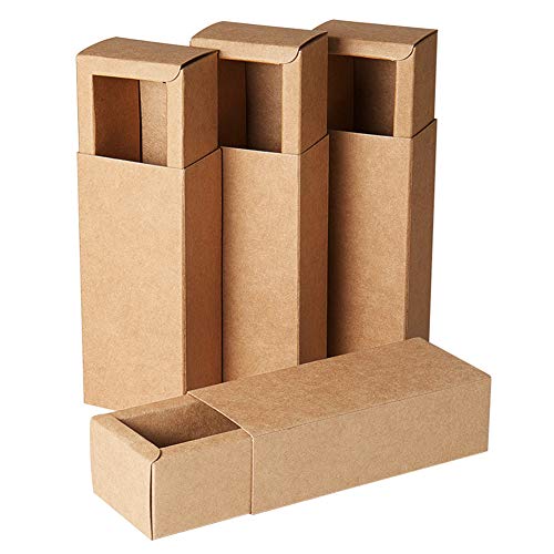 BENECREAT 20 Pack Caja de Cartón Kraft Cajas de Regalo para Fiesta Superior Envase de Joyería - Marrón 12.3x5.4x3.5cm