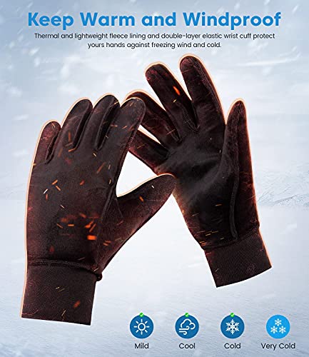 Benirap Guantes térmicos de invierno, a prueba de viento, guantes de ciclismo de agarre guantes de pantalla táctil cálidos para hombres y mujeres, caminar, ciclismo, escalada, esquí