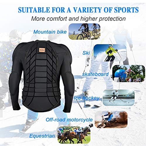 BenKen - Armadura para esquiar al aire libre, ropa deportiva anticolisión, protección de espalda 3D, equipo de protección para snowboard para esquí y ciclismo,Armadura de cuerpo de esquí, tamaño large