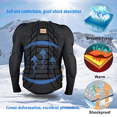 BenKen - Armadura para esquiar al aire libre, ropa deportiva anticolisión, protección de espalda 3D, equipo de protección para snowboard para esquí y ciclismo,Armadura de cuerpo de esquí, tamaño large