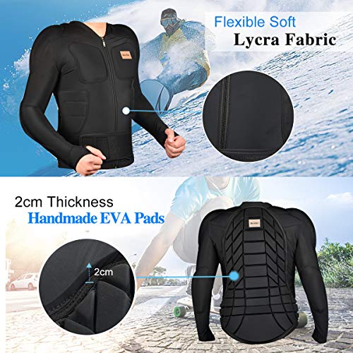 BenKen - Armadura para esquiar al aire libre, ropa deportiva anticolisión, protección de espalda 3D, equipo de protección para snowboard para esquí y ciclismo,Armadura de cuerpo de esquí, tamaño large