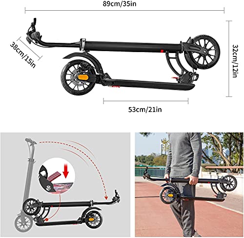 besrey Patinete City Plegable Apto para niños 8+ años ,Patinetes Adulto,Scooter Rueda Grande 200mm, Altura Ajustable