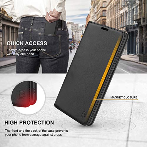 BEZ Funda Samsung A32 5G, Carcasa Compatible para Samsung Galaxy A32 5G Libro de Cuero con Tapa y Cartera, Cover Protectora con Ranura para Tarjetas y Billetera, Cierre Magnético, Negro