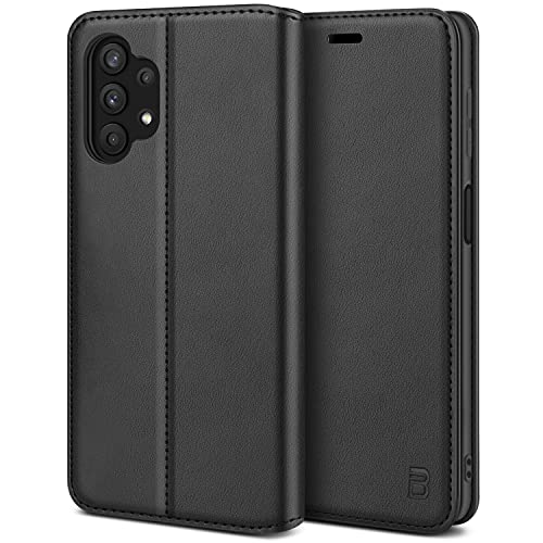 BEZ Funda Samsung A32 5G, Carcasa Compatible para Samsung Galaxy A32 5G Libro de Cuero con Tapa y Cartera, Cover Protectora con Ranura para Tarjetas y Billetera, Cierre Magnético, Negro