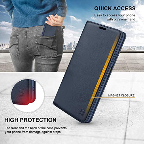 BEZ Funda Samsung A52, Funda Samsung A52S 5G, Carcasa para Samsung Galaxy A52 5G / 4G Libro de Cuero con Tapa y Cartera, Cover Protectora con Ranura para Tarjetas y Billetera, Cierre Magnético, Azul