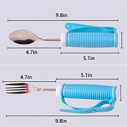 Bias&Belief Ayudas de alimentación Tenedor de fácil agarre Cubiertos Adaptativos Utensilios de Comida Tenedor Anti-Shake Cubiertos en ángulo para Rehabilitación Entrenamiento para Hemiplejia