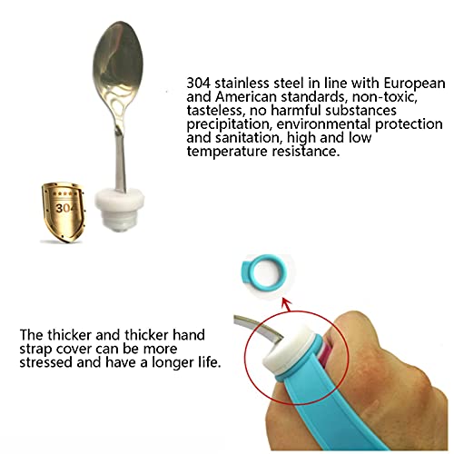 Bias&Belief Ayudas de alimentación Tenedor de fácil agarre Cubiertos Adaptativos Utensilios de Comida Tenedor Anti-Shake Cubiertos en ángulo para Rehabilitación Entrenamiento para Hemiplejia