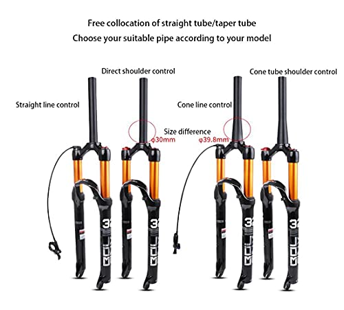 Bicicleta de montaña Amortiguador Horquilla Delantera Horquilla de Aire Amortiguador presión de Aire Horquilla Delantera Control de Hombro/Control de (Color:Vertebra B,Size:27.5'')