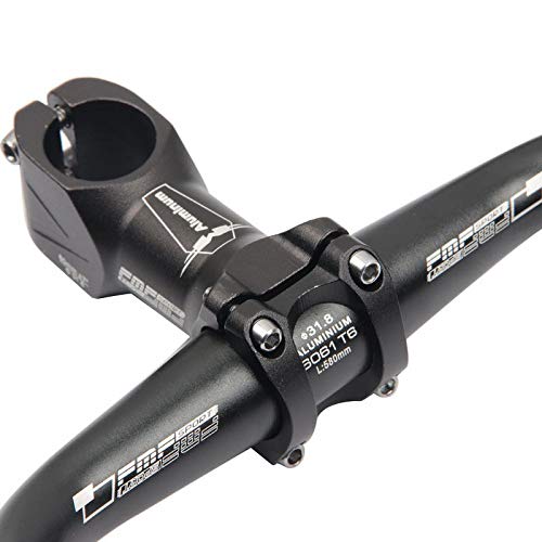 Bike Stem 25.4 × 60 mm fomtor montaña bicicleta manillar elevador de tallo Adecuado para Ciclismo de carretera mtb bmx (negro, aleación de aluminio)