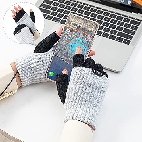 BIKETAFUWY Guantes calefactables para hombres y mujeres, guantes creativos de moda, guantes de carga USB, guantes calefactables para adultos, guantes de pantalla ajustables, regalo de invierno