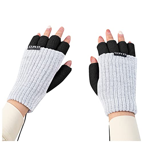 BIKETAFUWY Guantes calefactables para hombres y mujeres, guantes creativos de moda, guantes de carga USB, guantes calefactables para adultos, guantes de pantalla ajustables, regalo de invierno