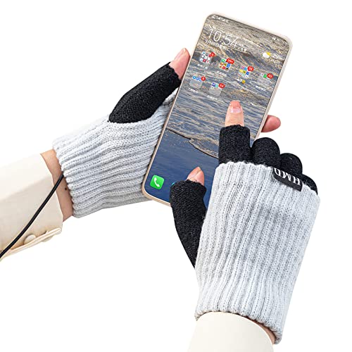 BIKETAFUWY Guantes calefactables para hombres y mujeres, guantes creativos de moda, guantes de carga USB, guantes calefactables para adultos, guantes de pantalla ajustables, regalo de invierno