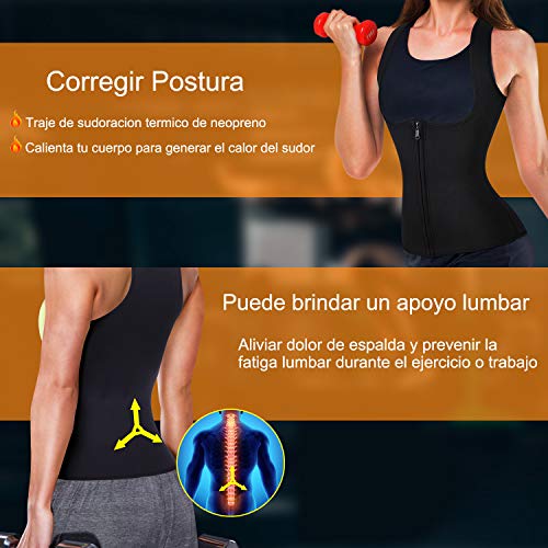 Bingrong Chaleco Neopreno Sauna Mujer Fajas Reductoras Mujer Compresion Sudoración para Deporte Fitness