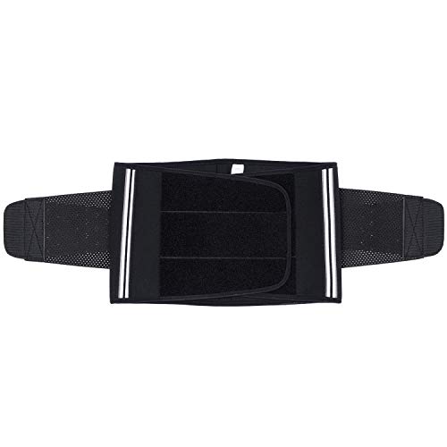 Bingrong Faja Deporte Entrenador de Cintura Entrenador Faja Reductora Faja de Fitness Neopreno Cintura Fajas Deportivas Lumbar Hombre Velcro (Negro, Medium)