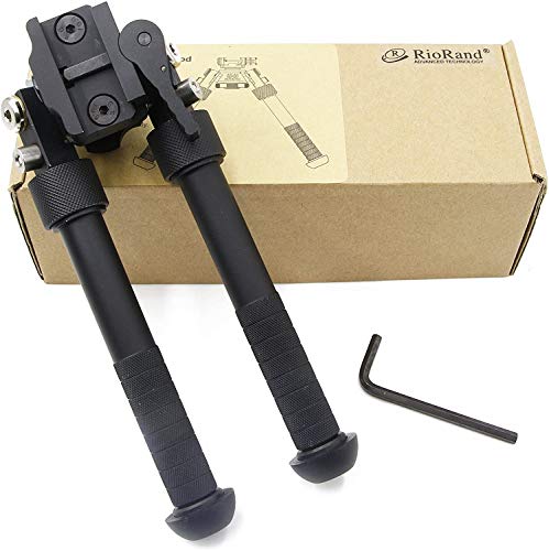 Bípode de Rifle Ajustable en Altura de 6-9 Pulgadas, Adecuado para Deslizamiento de 22 mm, rotación Ajustable de 360 ​​Grados del bípode