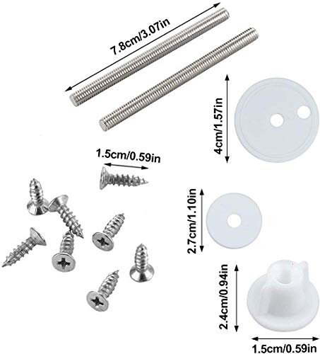Bisagras del asiento del inodoro, par de bisagras de repuesto con acabado de aleación para tapa de inodoro, asiento de madera de resina, asientos de inodoro, incluye accesorios