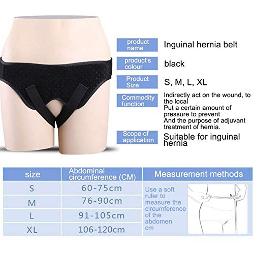 BIUYYY Braguero de contención para Hernia inguinal Hombres y Mujeres, con 2 Almohadillas de compresión Removibles,L