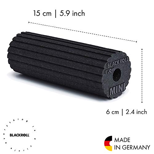 BLACKROLL Mini Flow Rodillo para Fascia – el Original. El pequeño Rodillo de automasaje con Doble Efecto para la Fascia, Unisex, Mini Flow, Negro, Mini