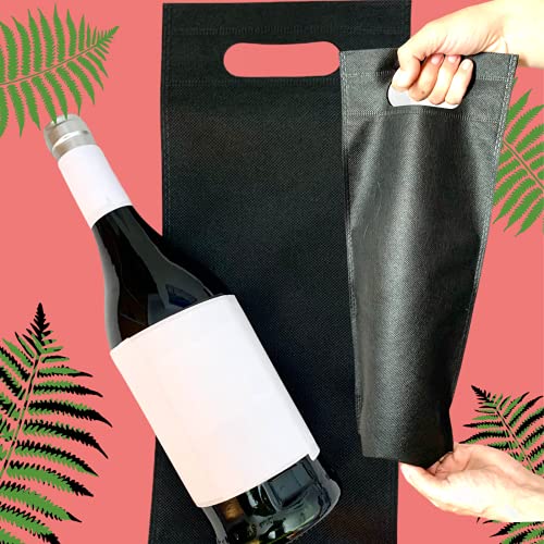 Bolsa Botella Vino - Paquete de 30 Bolsas de Botella de Vino para Regalos 40x16x9cm y Etiquetas Colgantes para Personalizar Incluye Bolsa Plegable Reutilizable para Compras y Uso Diario