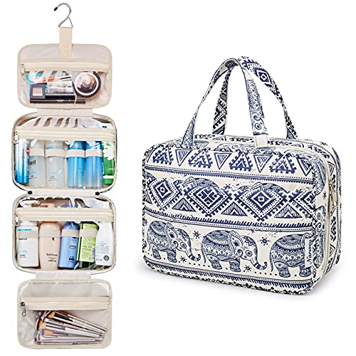 Bolsa de aseo grande para colgar en viaje, bolsa de maquillaje, organizador de cosméticos para mujeres y niñas, elefante, free,