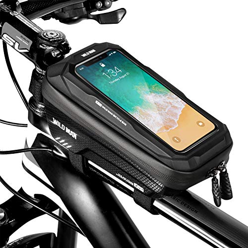 Bolsa de Bicicleta Bolsa Cuadro Bicicleta Impermeable con Pantalla Táctil Bolsa Bicicleta Manillar Bolsa Bicicleta Telefono per iPhone 11/XS/X/XR/Samsung S9 Plus/S8 Plus/Huwawei de 7 Pulgadas (Negro)