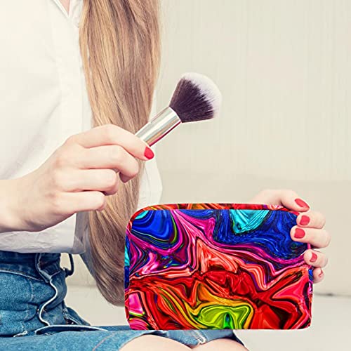 Bolsa de cosméticos Bolsa de Maquillaje Bolsa de cosméticos de Viaje, Bolso de Mano, Bolso de baño,Remolino de Arco Iris Funky