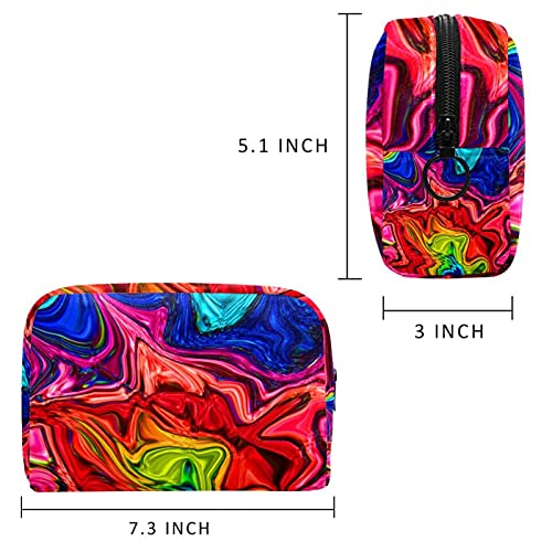 Bolsa de cosméticos Bolsa de Maquillaje Bolsa de cosméticos de Viaje, Bolso de Mano, Bolso de baño,Remolino de Arco Iris Funky