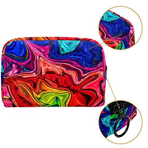 Bolsa de cosméticos Bolsa de Maquillaje Bolsa de cosméticos de Viaje, Bolso de Mano, Bolso de baño,Remolino de Arco Iris Funky