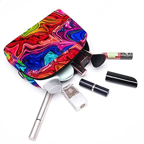 Bolsa de cosméticos Bolsa de Maquillaje Bolsa de cosméticos de Viaje, Bolso de Mano, Bolso de baño,Remolino de Arco Iris Funky