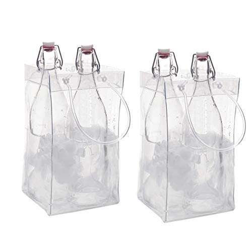 Bolsa De Hielo Para Botellas, Senteen 4pcs Bolsa De Vino Personalizada Ice Bag Transparente Botella De Hielo Bolsa De Refrigeración Herramientas De Cocina, Para Champagne Cerveza Fría Bebidas