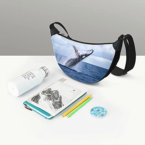 Bolso bandolera para buceo con ballena jorobada, bonito buzo, bandolera cruzada para el cuerpo, bandolera para adolescentes con cierre de cremallera para mujeres