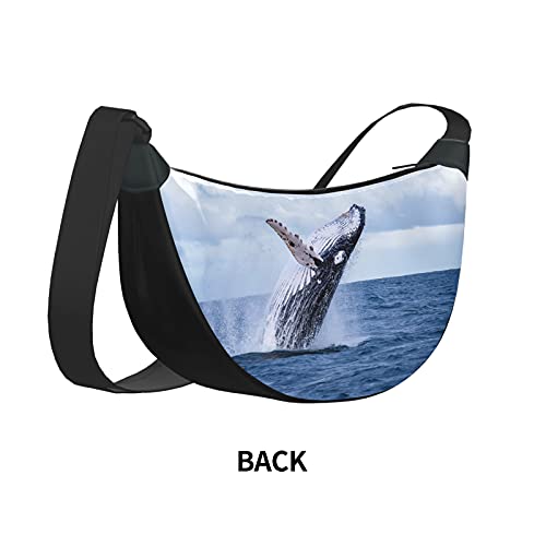 Bolso bandolera para buceo con ballena jorobada, bonito buzo, bandolera cruzada para el cuerpo, bandolera para adolescentes con cierre de cremallera para mujeres