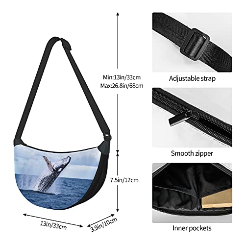 Bolso bandolera para buceo con ballena jorobada, bonito buzo, bandolera cruzada para el cuerpo, bandolera para adolescentes con cierre de cremallera para mujeres