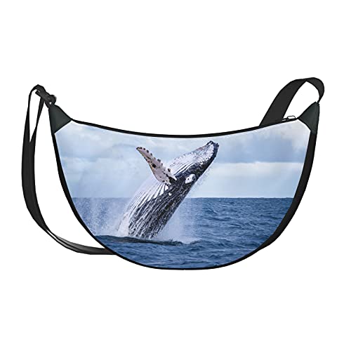 Bolso bandolera para buceo con ballena jorobada, bonito buzo, bandolera cruzada para el cuerpo, bandolera para adolescentes con cierre de cremallera para mujeres